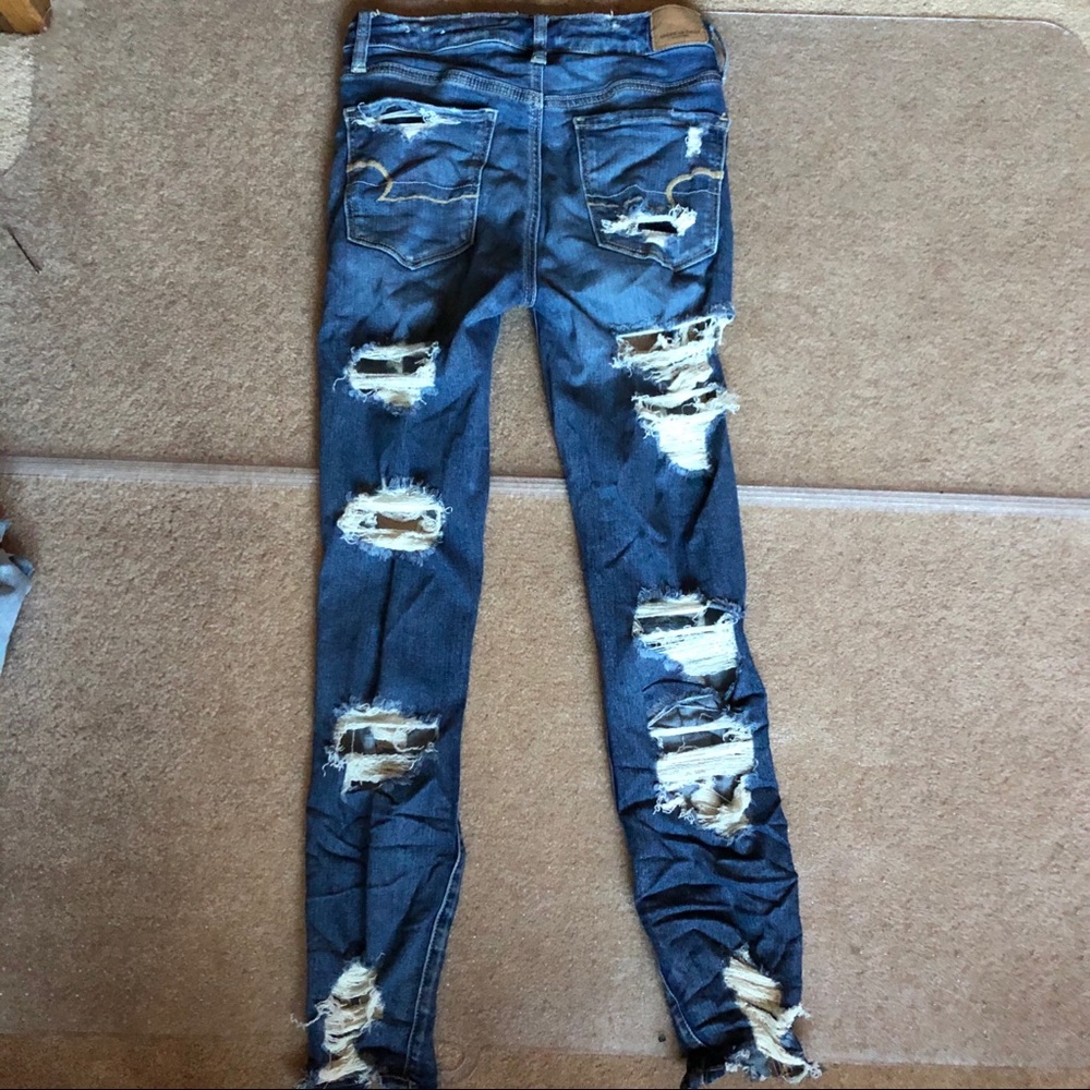 AE Super High Rise Jeans - Heavily Distressed - Picture 2 of 7